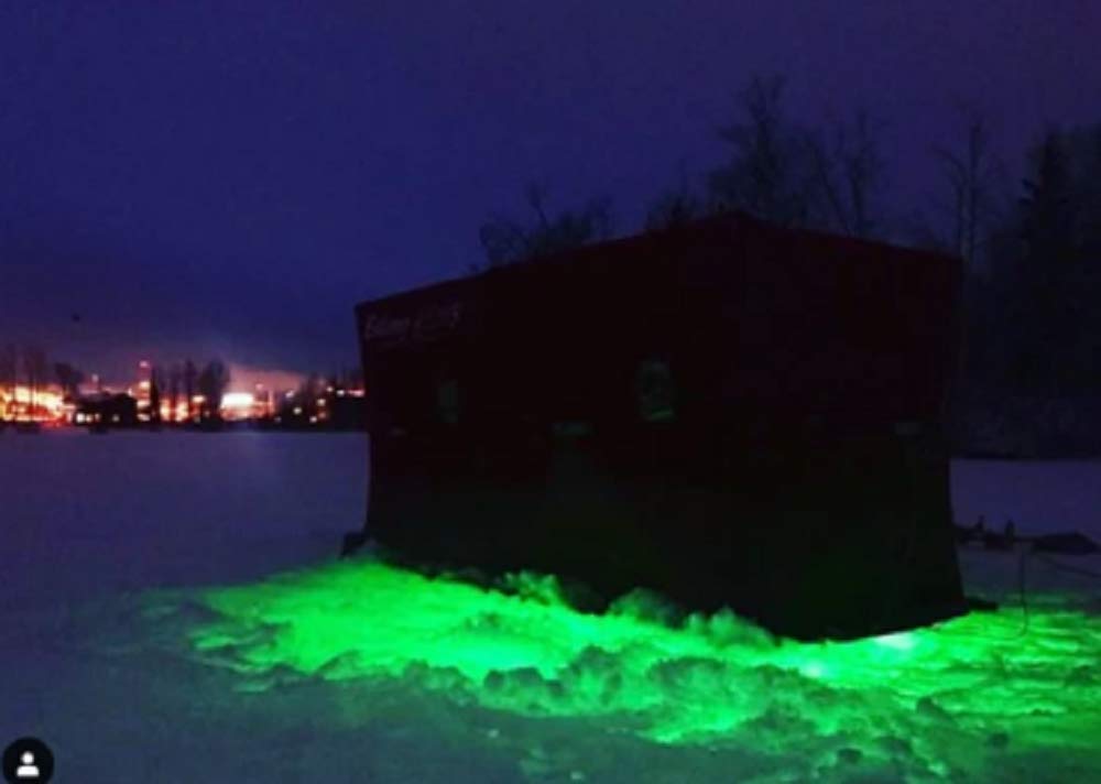 Green Blob Outdoors pond illumination creates a glowing water backdrop for family outings.