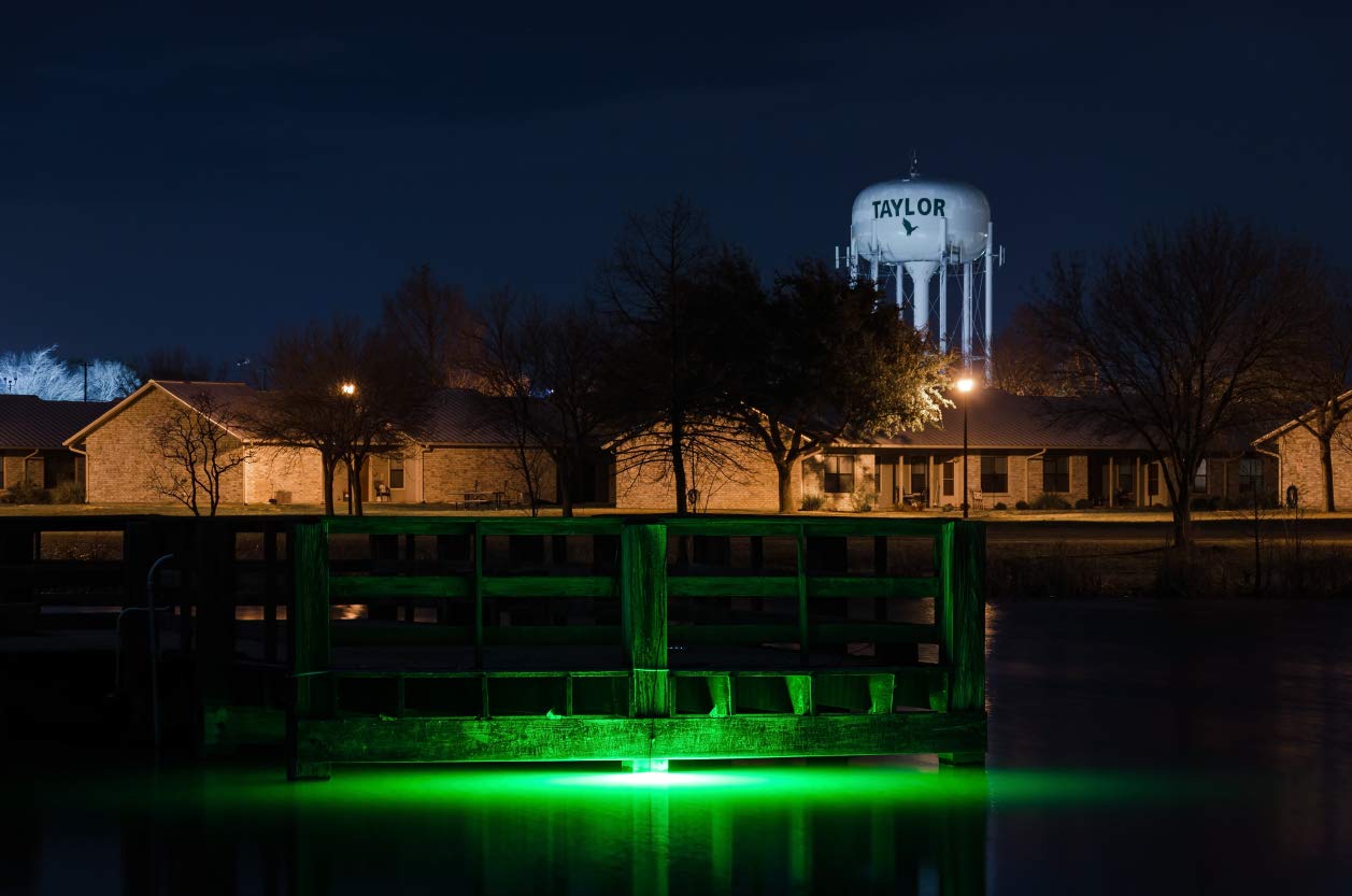 Green Blob Outdoors dock glow extends your night fishing near the water.