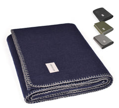 Green Cozy Military-Style Wool Blanket cushioned closeup shows thick weave for cozy warmth