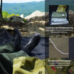 Green Cozy Military-Style Wool Blanket folded size 64x90 demonstrates generous coverage
