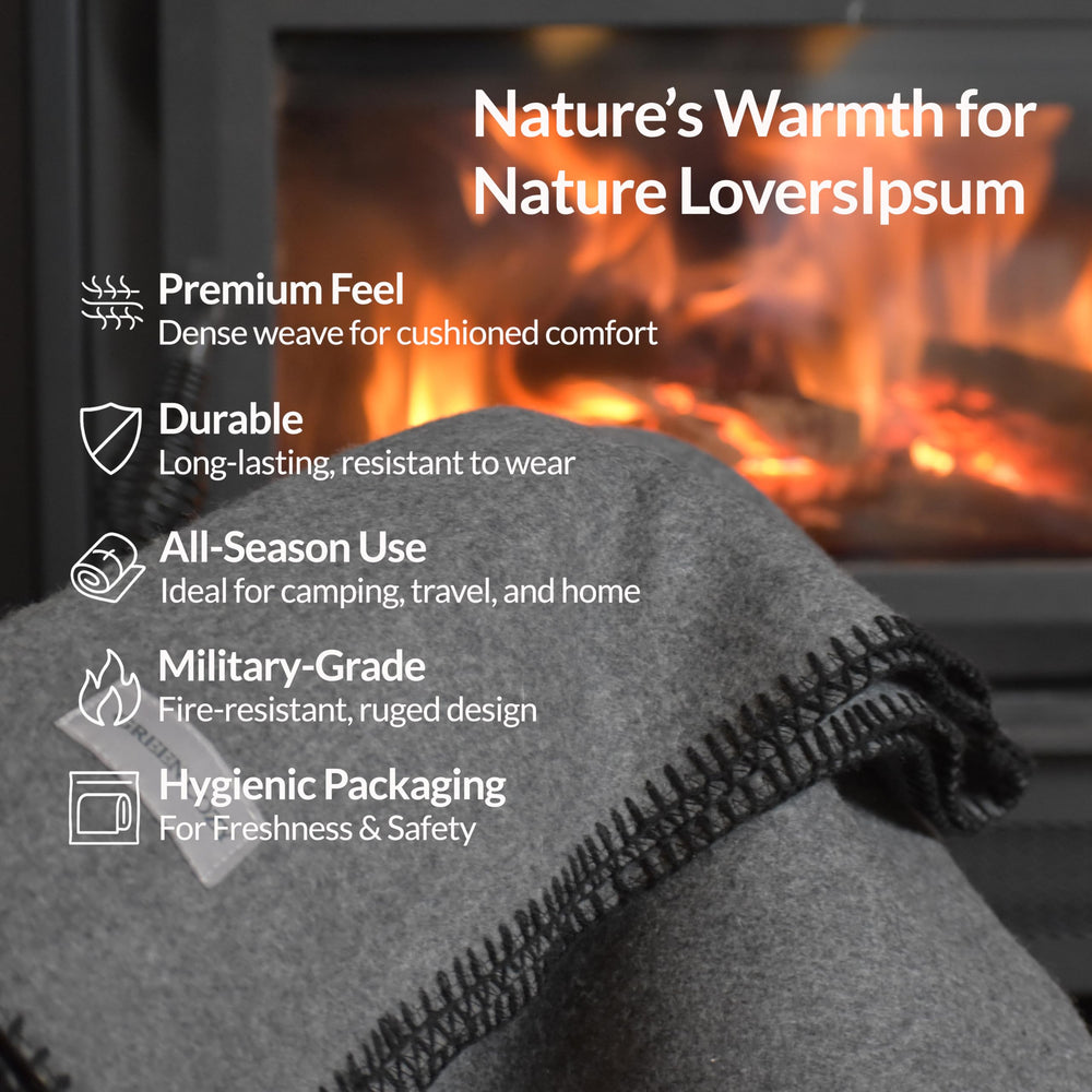 Green Cozy Military-Style Wool Blanket vacuum packaging keeps it fresh on arrival