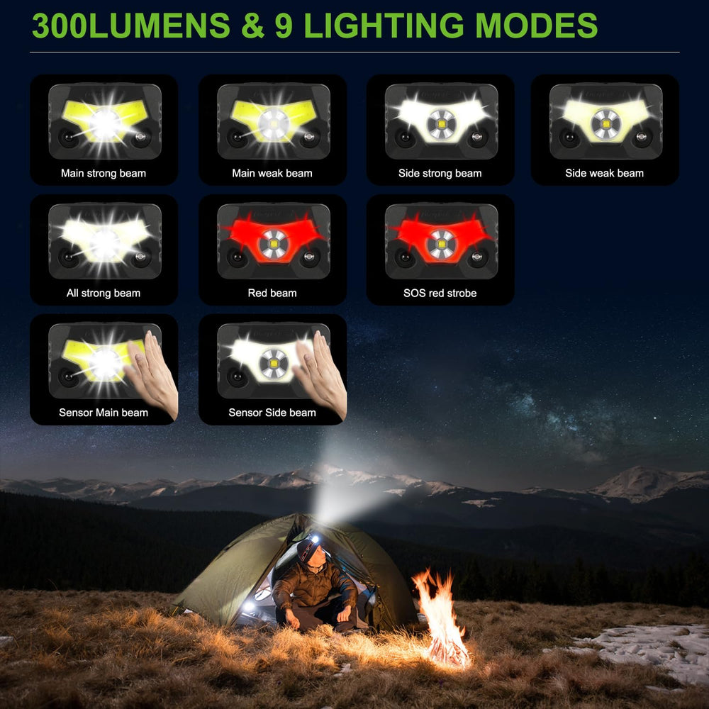 GREEN DEVIL headlamp with elastic band supports versatile hands-free activities like cycling.