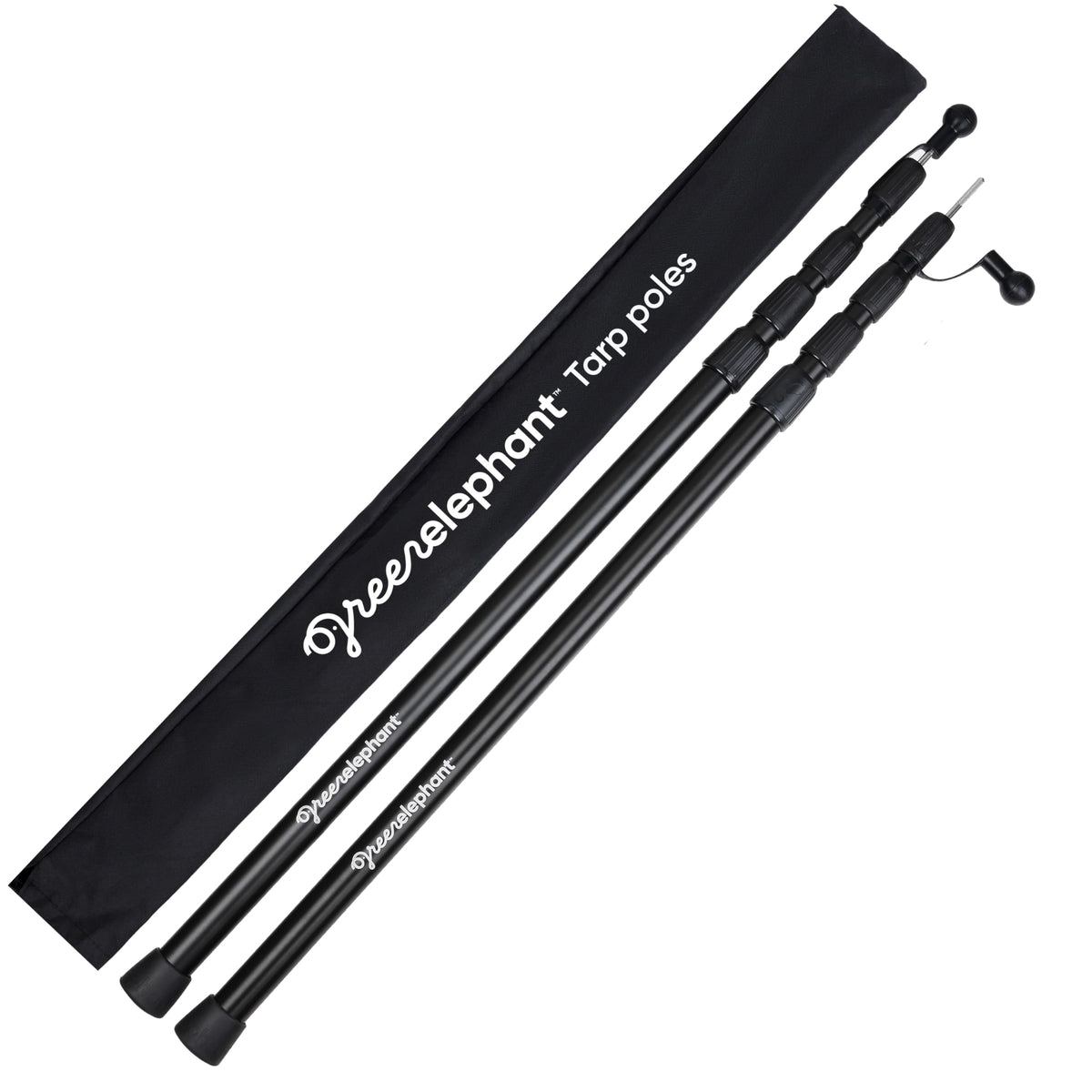 Green Elephant tarp-poles-extended provide stable camping tarp support