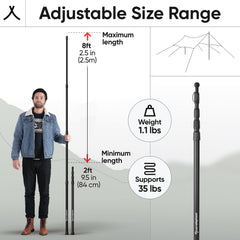 Green Elephant tarp-poles-twist-lock ensures quick, secure setups on uneven ground