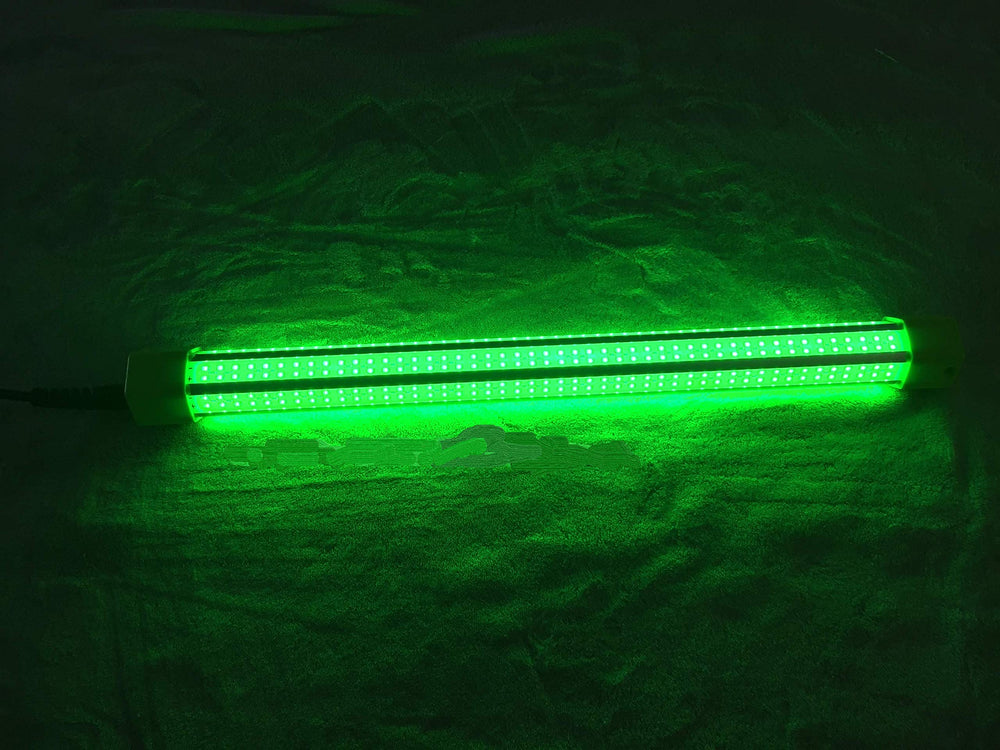 21-inch Green Glow Dock Light lamp ready for deployment.
