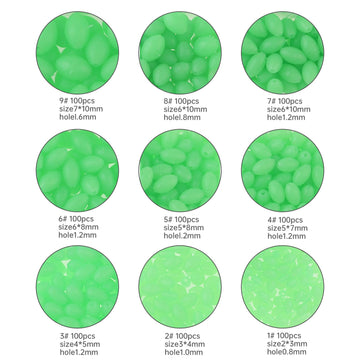 Green luminous fishing beads for saltwater and freshwater
