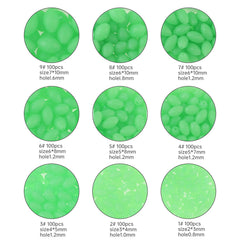 Green luminous fishing beads for saltwater and freshwater
