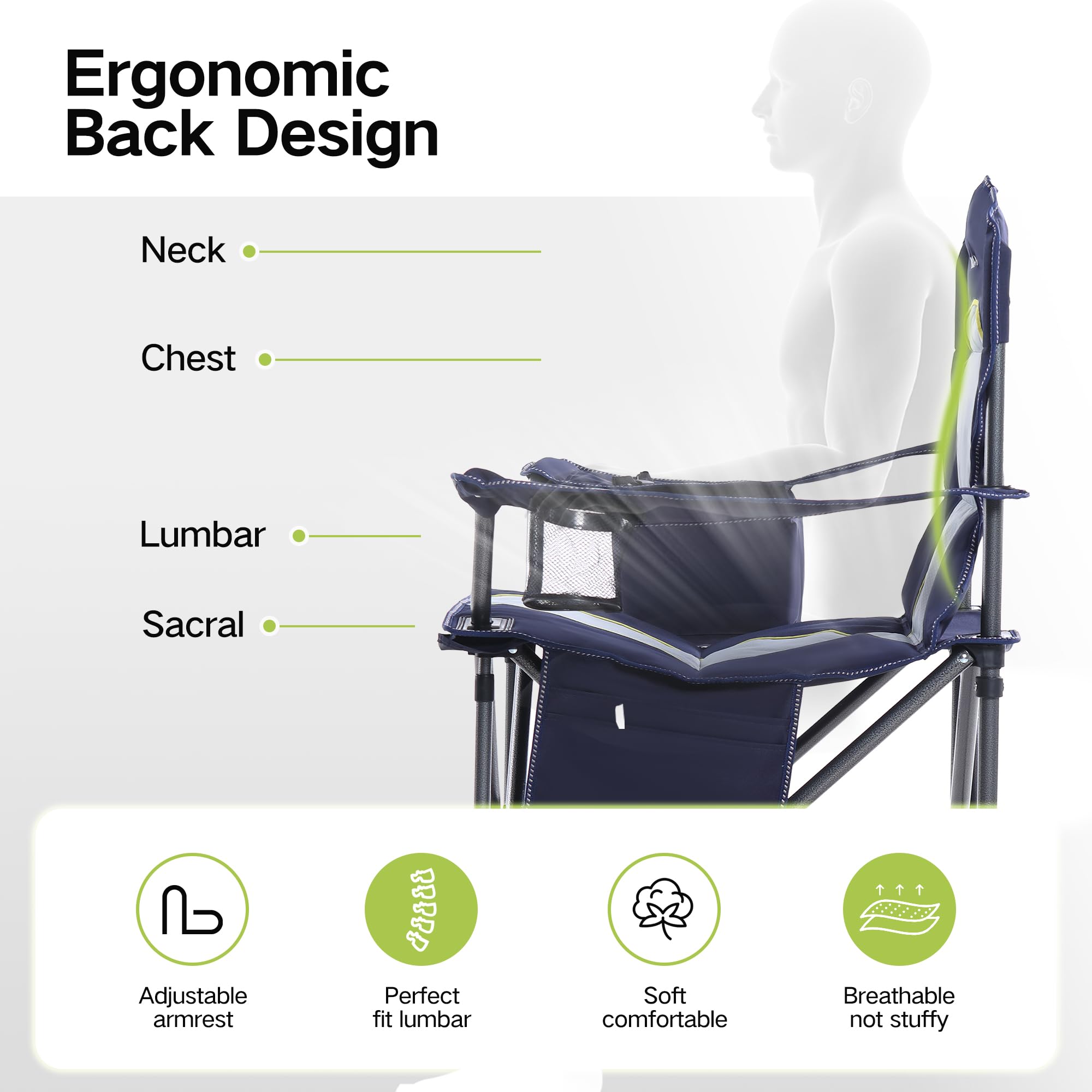 Green Party chair supports up to 450 pounds for heavy duty use