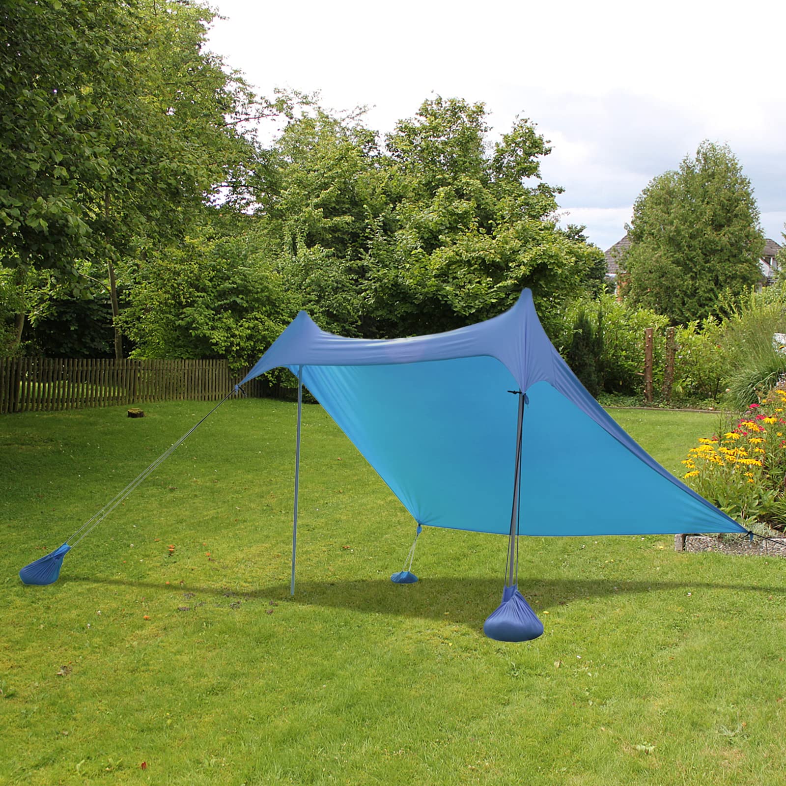 GREEN PARTY Beach Tent 7x7 blue all-purpose shelter works for beach, camping, and picnics.