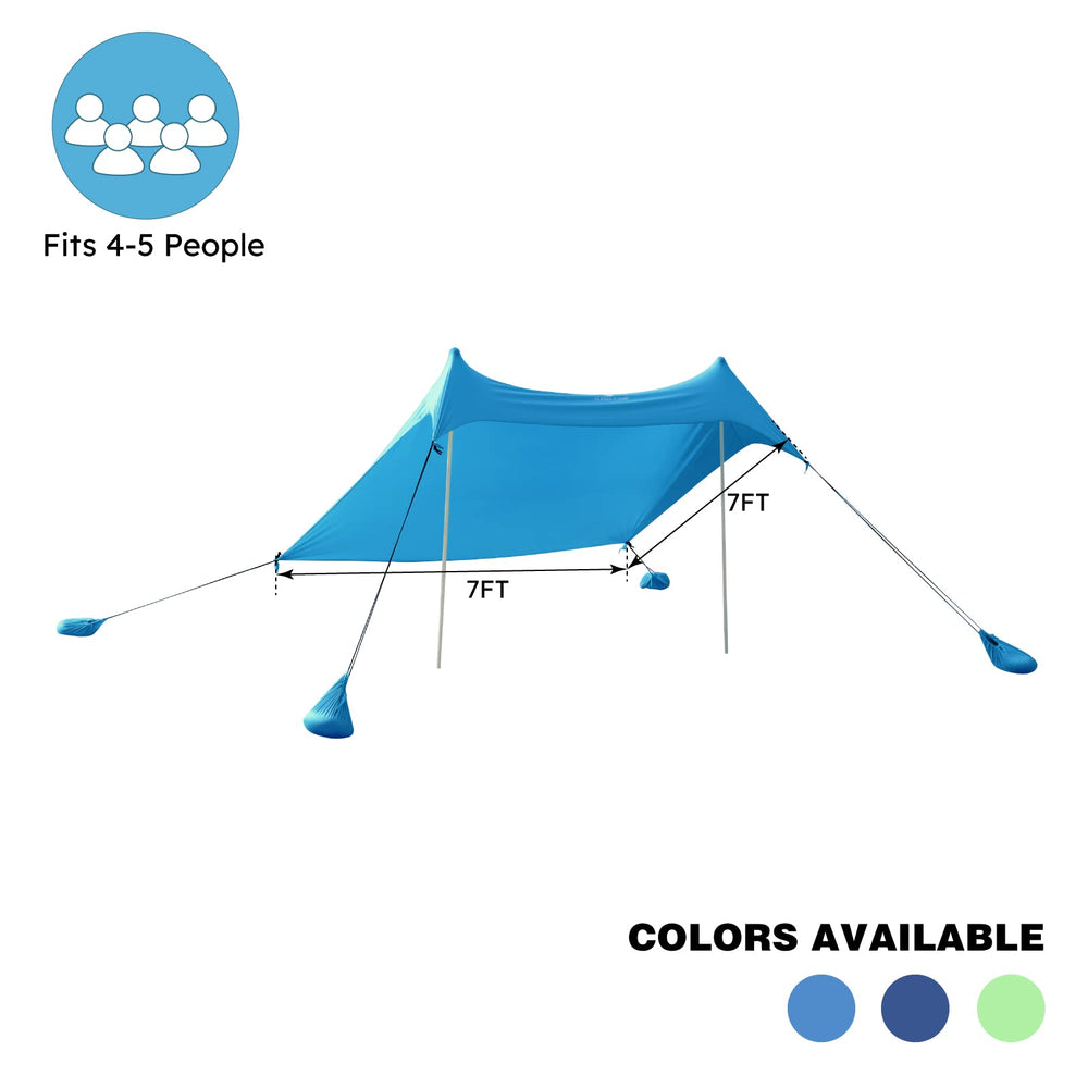 GREEN PARTY Beach Tent 7x7 blue lightweight shelter for backyard shade and gatherings.