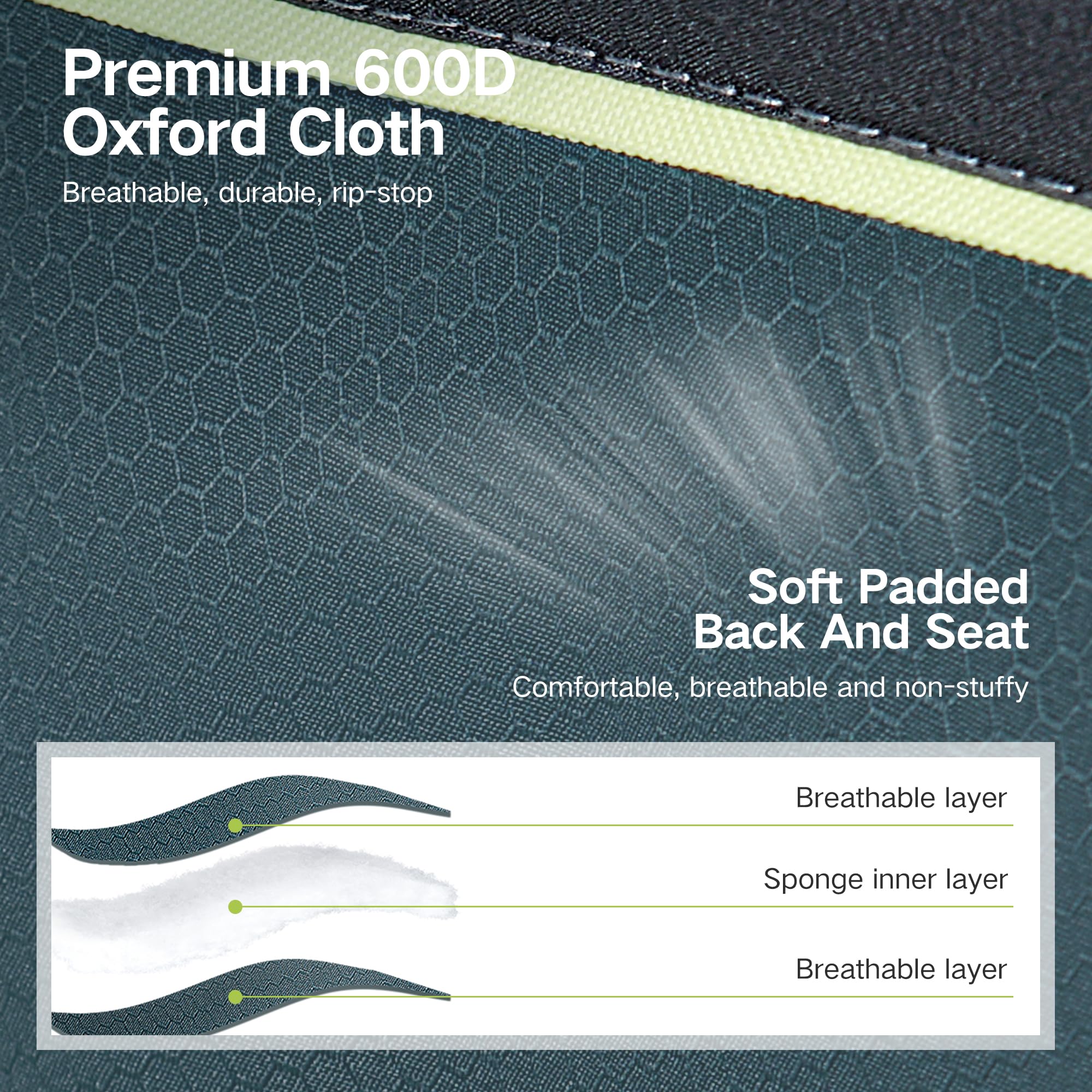 Green Party chair cooler bag keeps drinks cold on sunny outings.