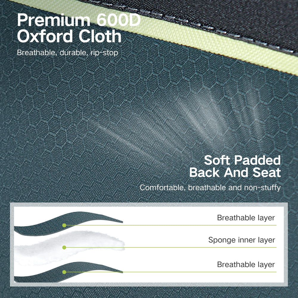 Green Party chair cooler bag keeps drinks cold on sunny outings.