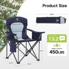 Green Party oversized quad chair folded for easy transport