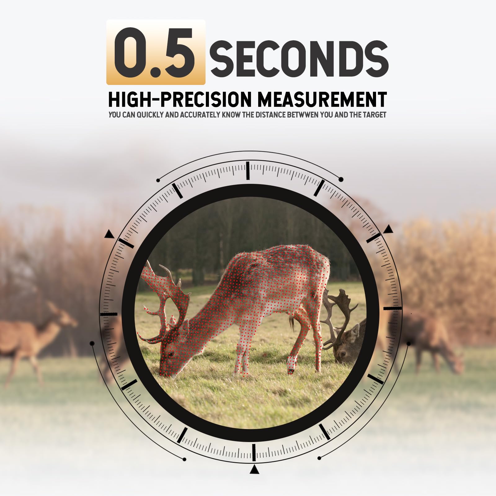 GREEN SHOT range finder with 6X magnification for clearer targets