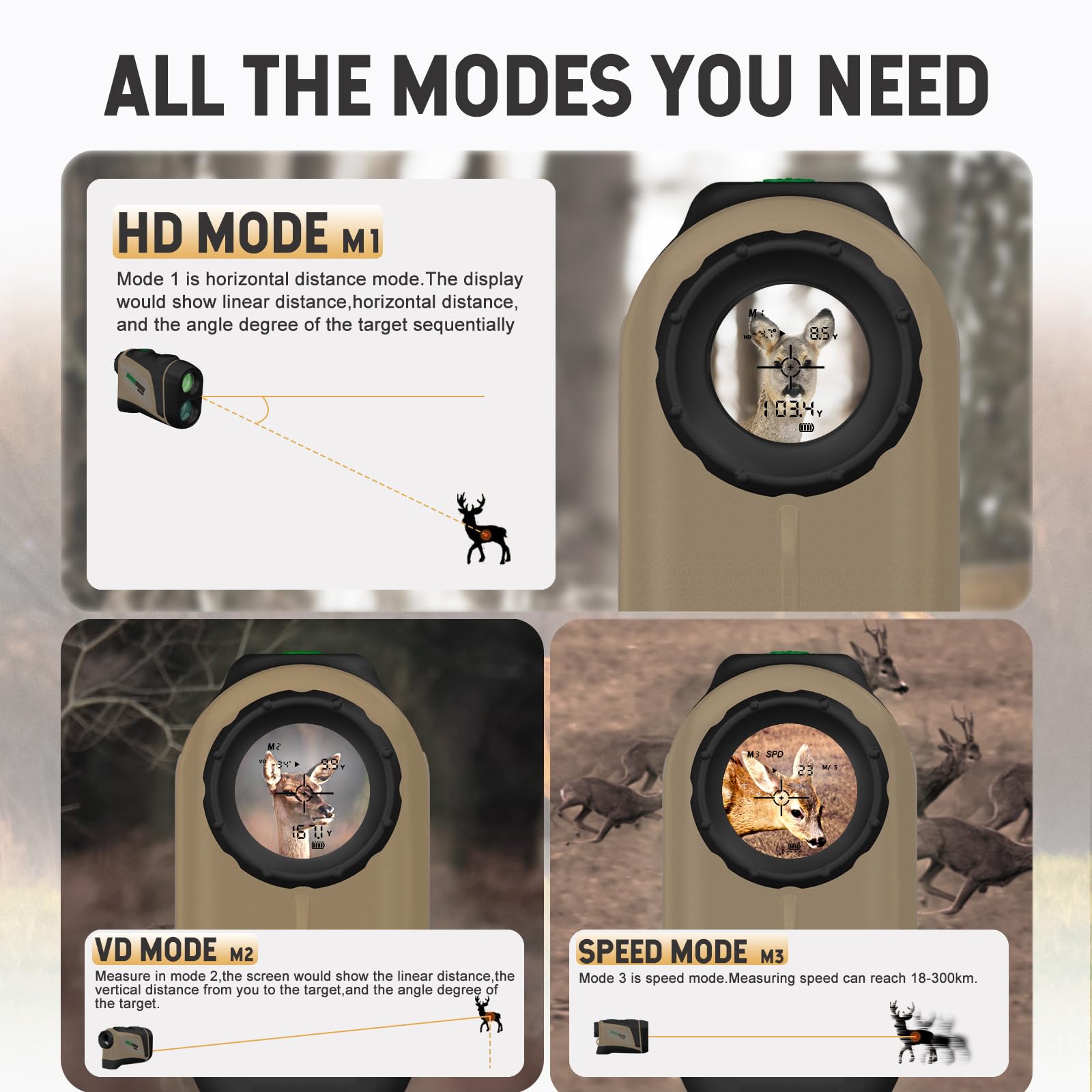 GREEN SHOT range finder in use during hunting improves range confidence