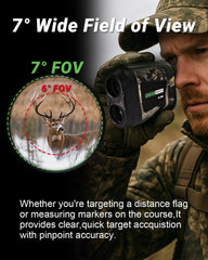 GREEN SHOT rangefinder with flagpole lock for quick distance to flag