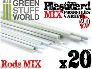 Green Stuff World ABS Plasticard Profile 20-rods pack for precise modeling details