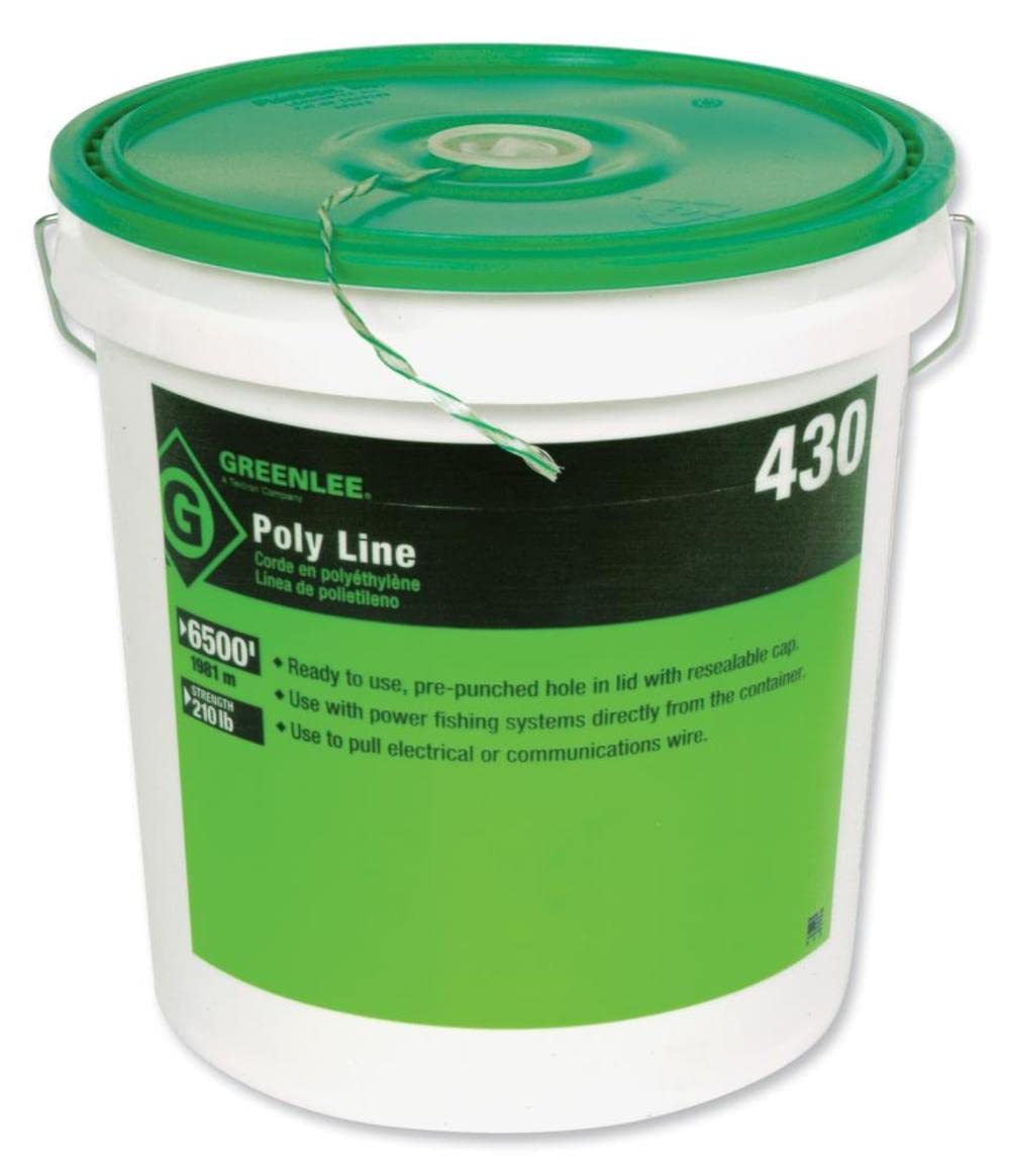 Greenlee fishing line 6500ft coiled spool promotes easy handling and long runs for power fish tape setups