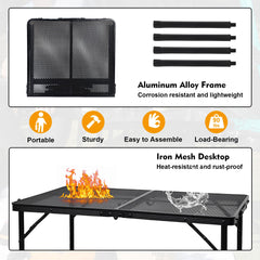 GREGIN camping table height-adjustment mechanism shown for flexible setup