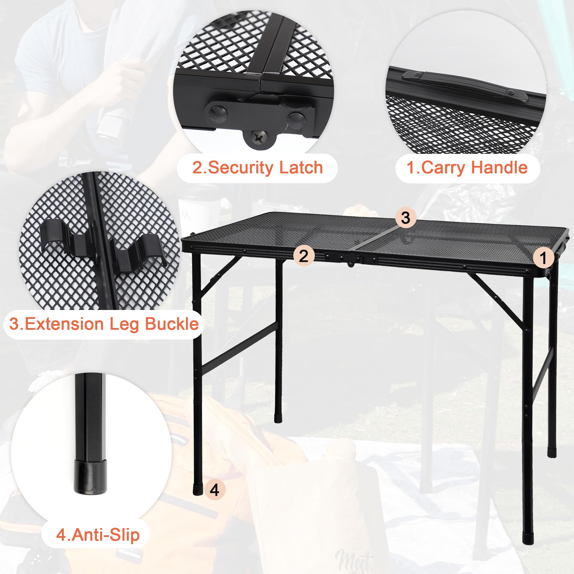 GREGIN camping table lightweight and portable design for travel
