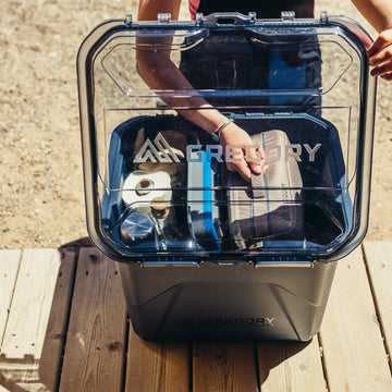 Gregory Alpaca 50L gear box stackable design saves space during trips