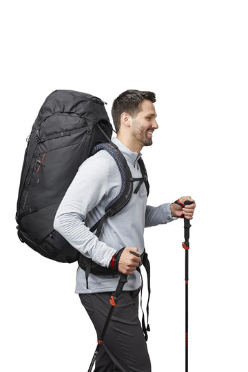 Gregory Baltoro 100L Pro back panel promotes airflow for long hikes.