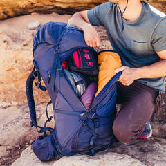 Gregory Baltoro 65L perimeter frame maintains stable load on rough terrain