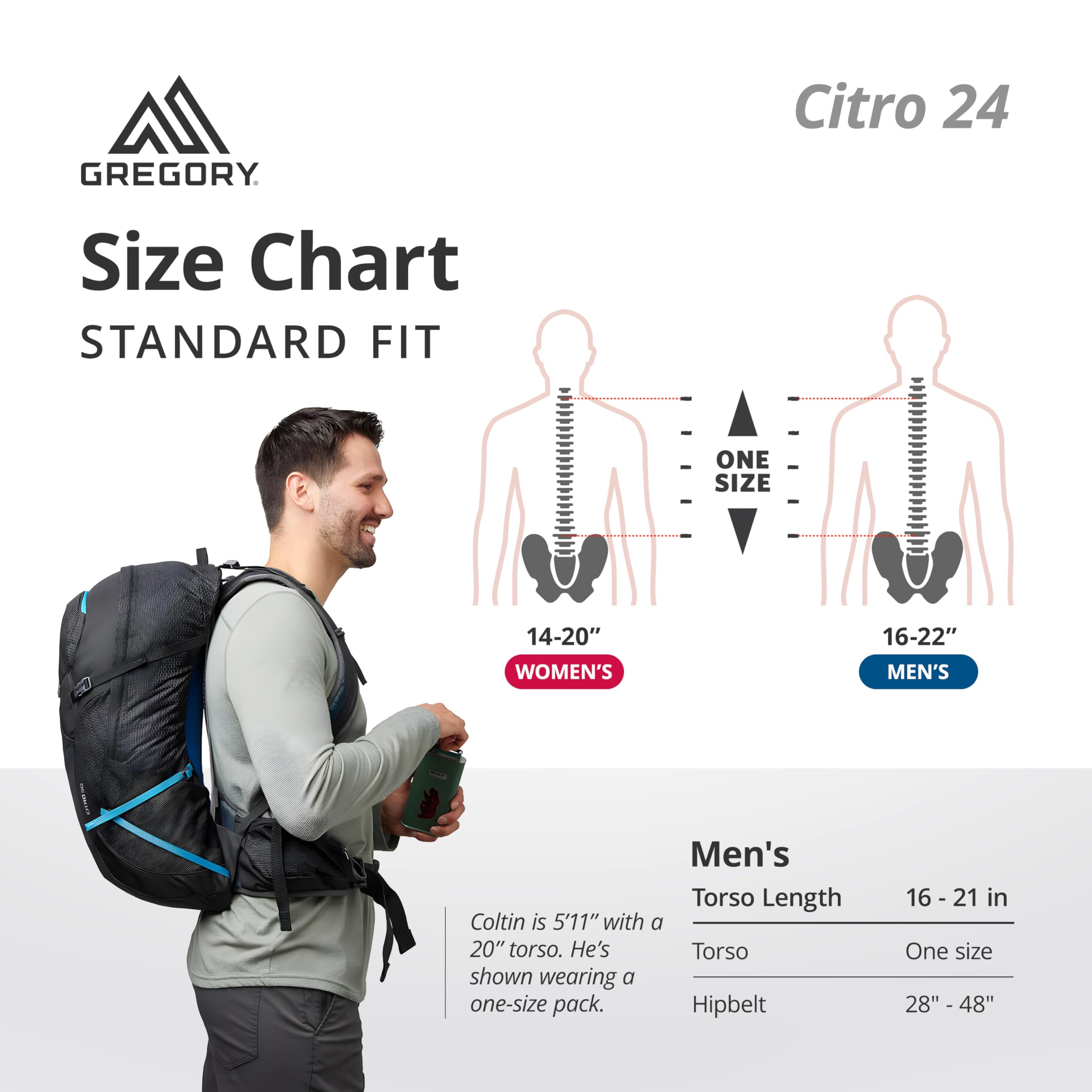 Gregory Citro trekking pole attachment aids gear versatility on varied terrain.