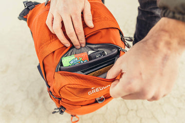 Gregory Citro 30L H2O trekking pole attachment for gear on trail