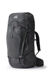 Gregory Deva 80L Pro front view in lava grey with sturdy frame.