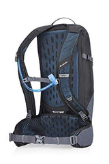 Gregory Drift 14L hydration sleeve routing demonstrates one-handed access.