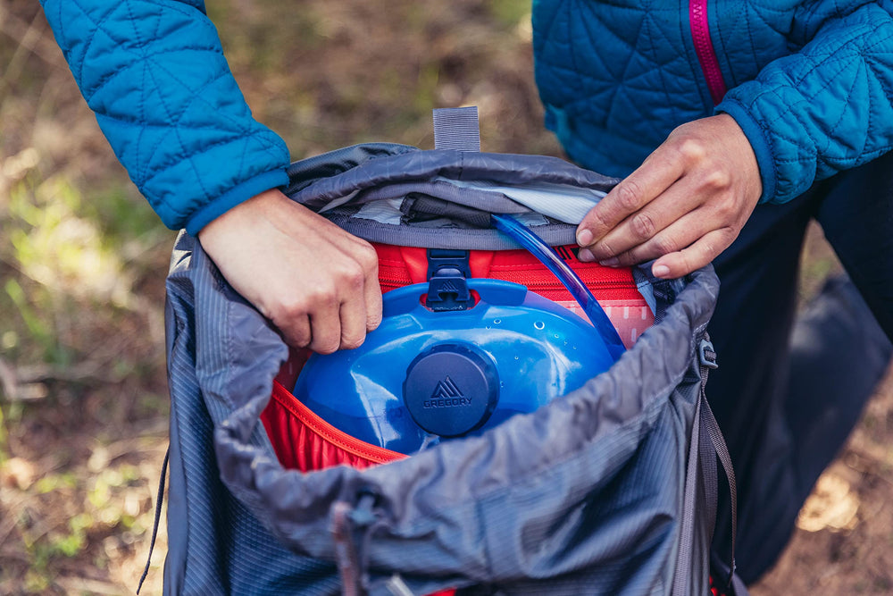 Gregory Facet 55L worn on trail, ready for multi-day adventures.
