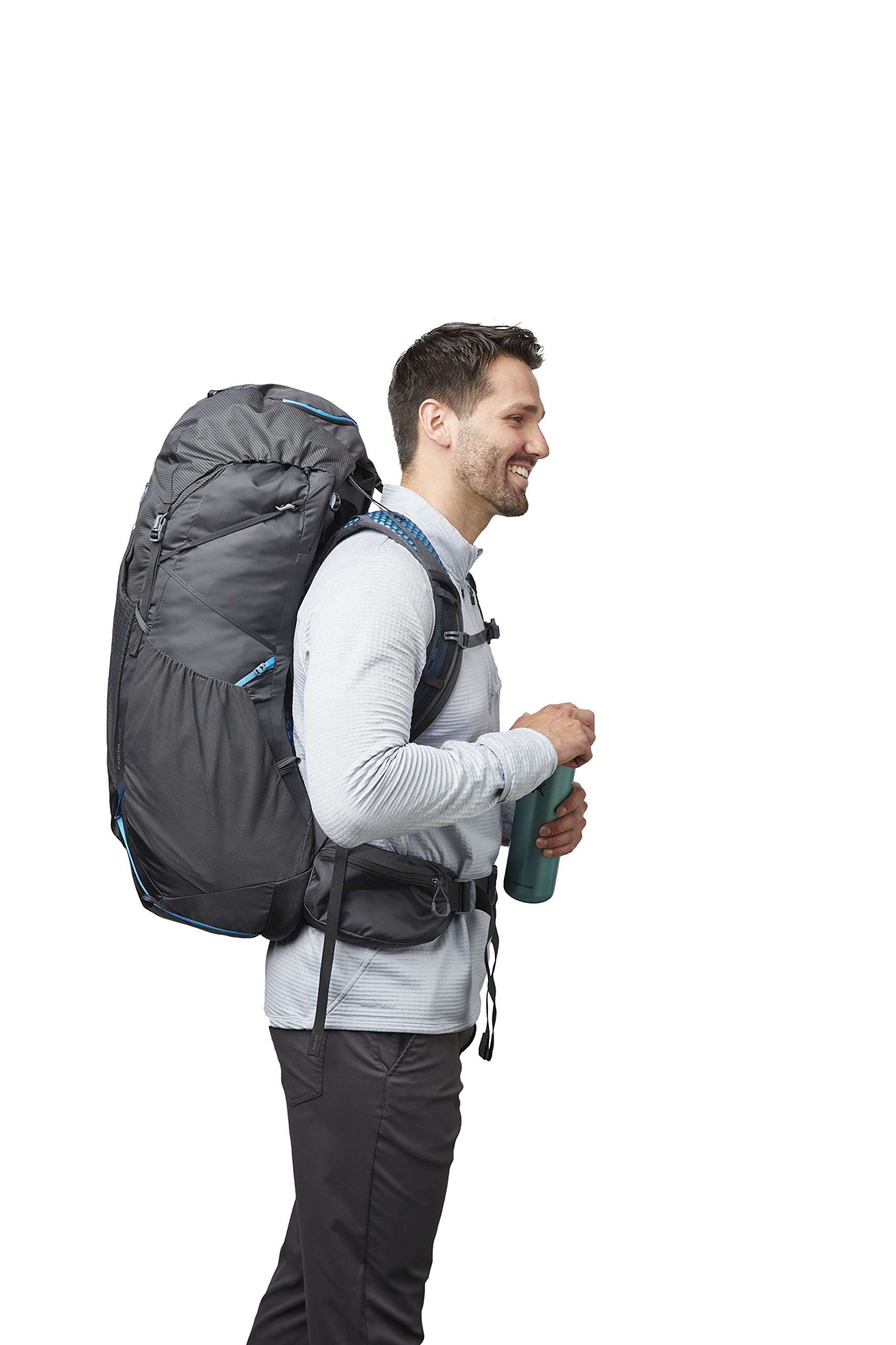 Gregory Focal 58L ventilated backpanel keeps air flowing for cool treks.