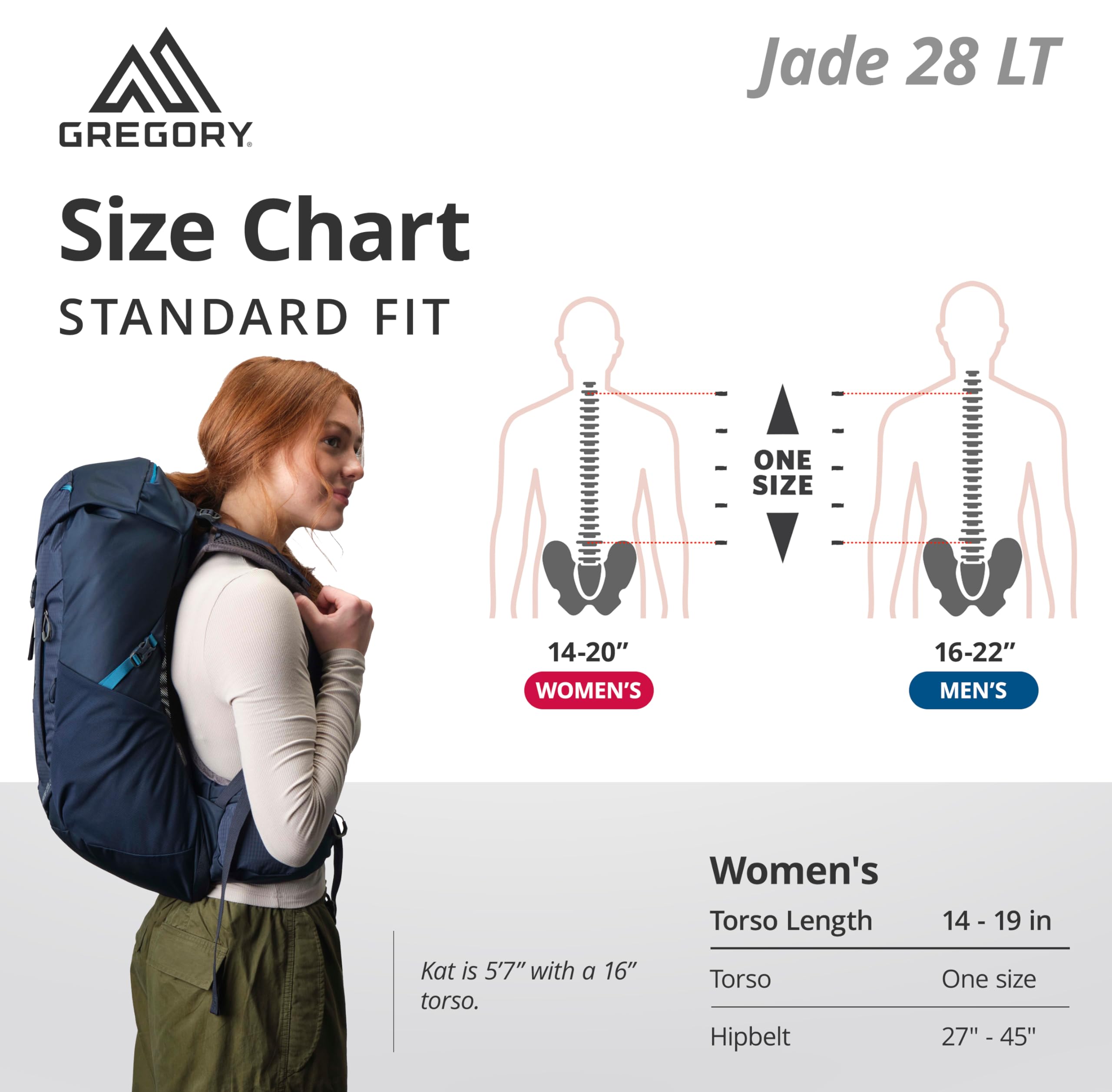 Gregory Jade 28LT hydration sleeve ready for easy water access on trails.