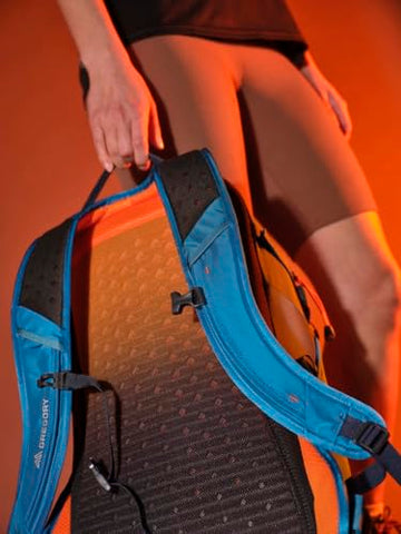 Wrapped shoulder harness with yoke ensures smooth load transfer on varied terrain.
