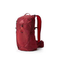 Gregory Maya 20 Plus iris red top access pocket for quick reach on the trail.