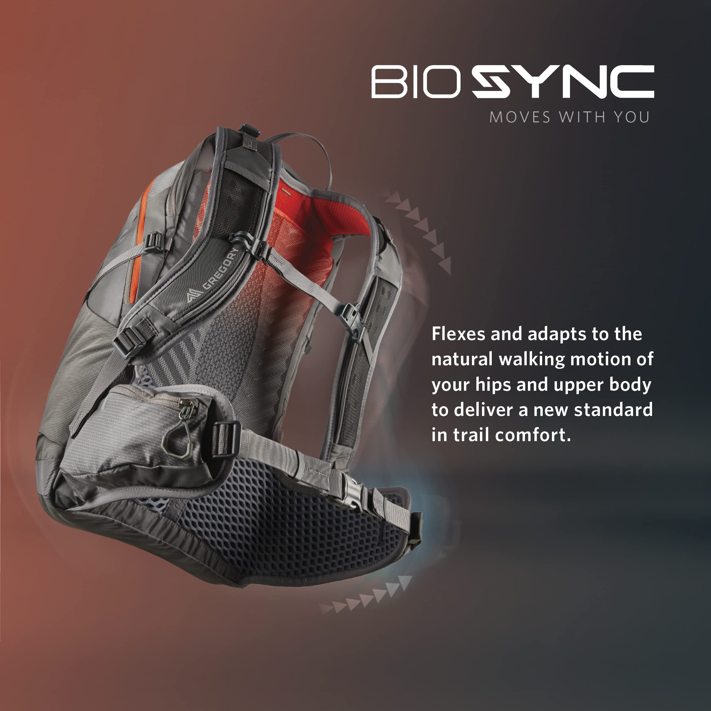 Gregory Maya adjustable torso length for a balanced fit.