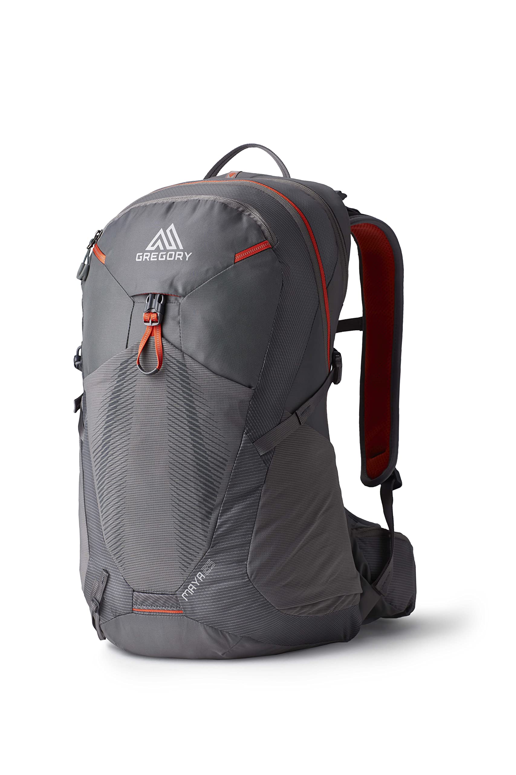 Gregory Maya 25L ventilated backpanel keeps your back cooler during climbs.