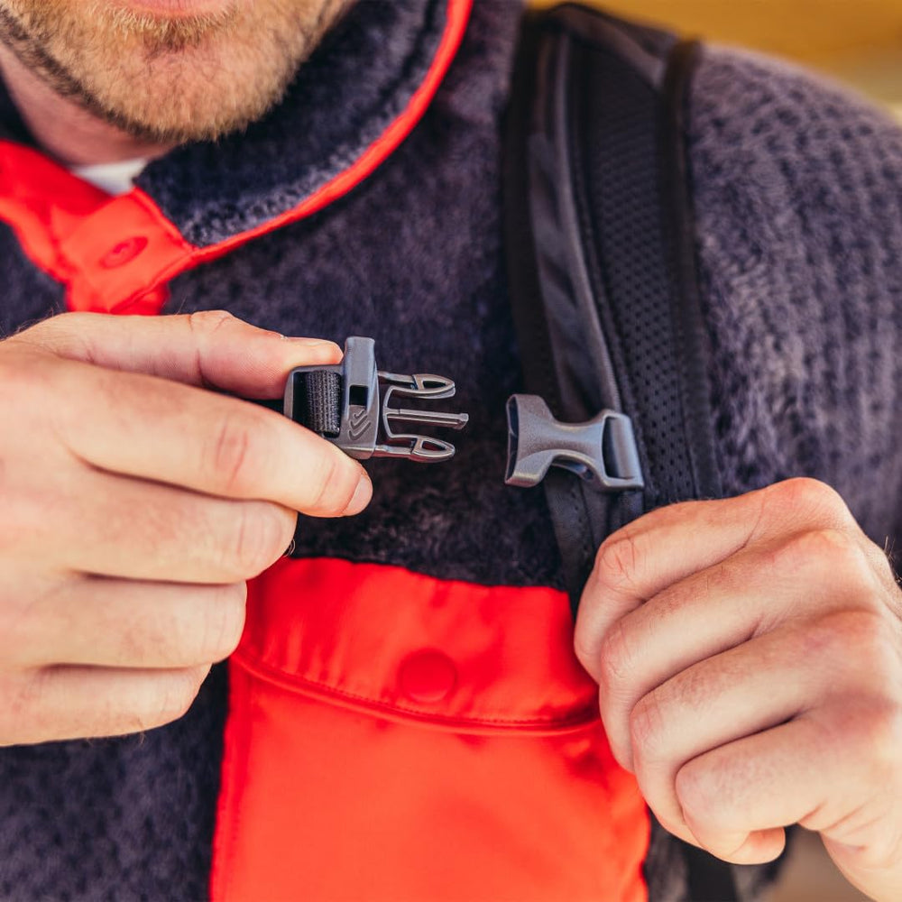 Gregory Nano 16L hydration port routing for easy on-the-go sipping.