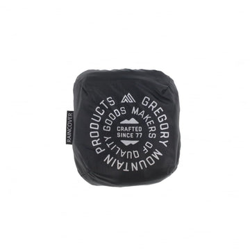 Gregory raincover harness attachment demonstrates secure attachment for easy on-trail deployment.