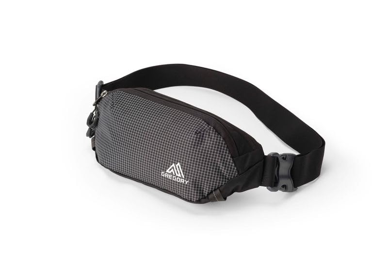 Gregory Rhune belt bag front view in techno granite highlighting compact everyday carry for quick access