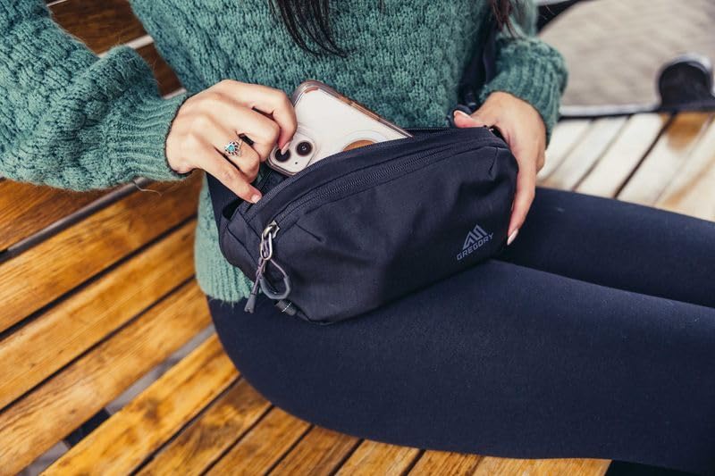 Gregory Rhune belt bag materials recycled polyester emphasizes sustainable everyday carrying