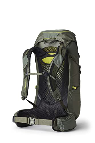 Gregory Zulu 45L full-length mesh back shows heat venting and airflow for cooling.