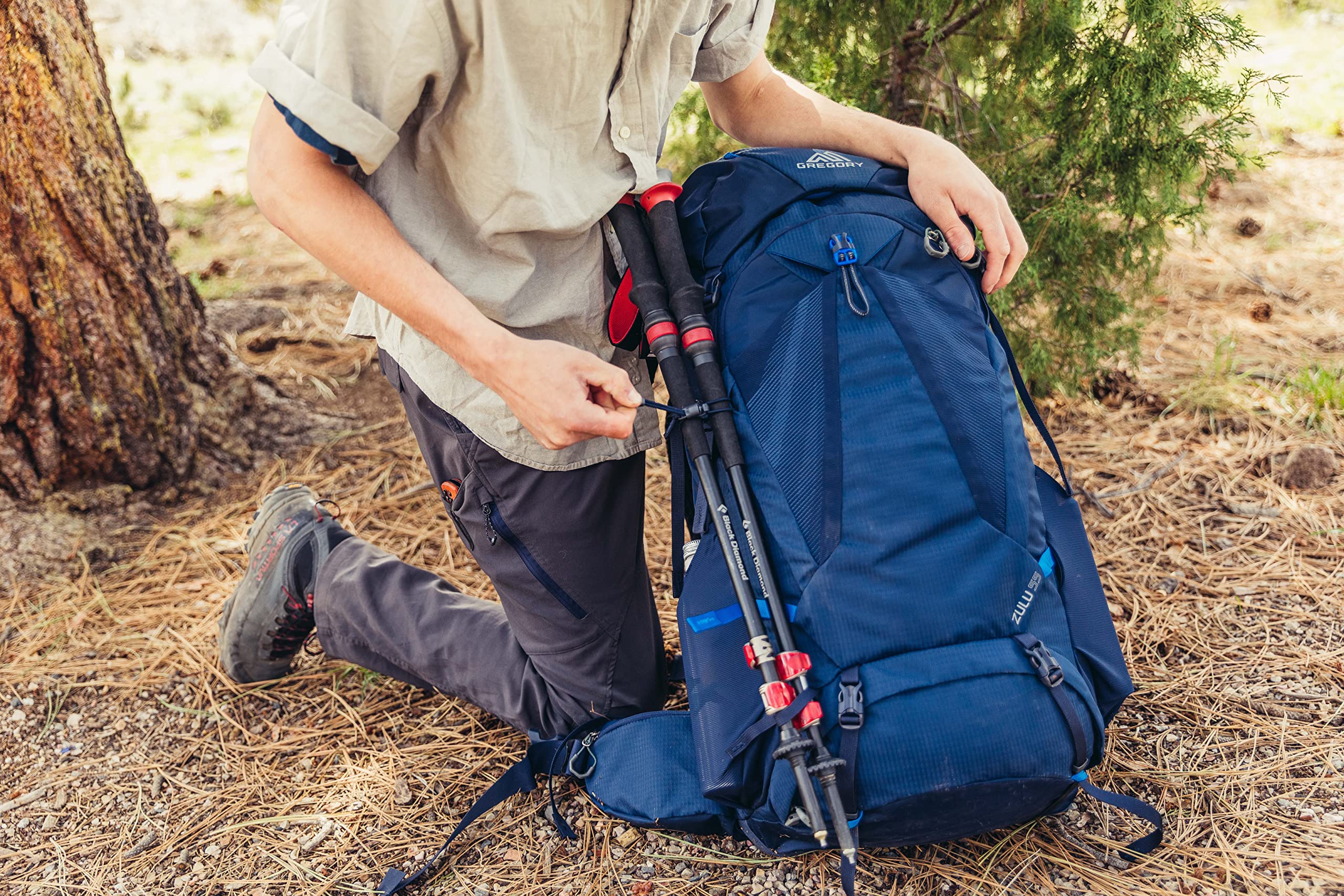 Gregory Zulu 55L bottom sleeping bag compartment for organized packing