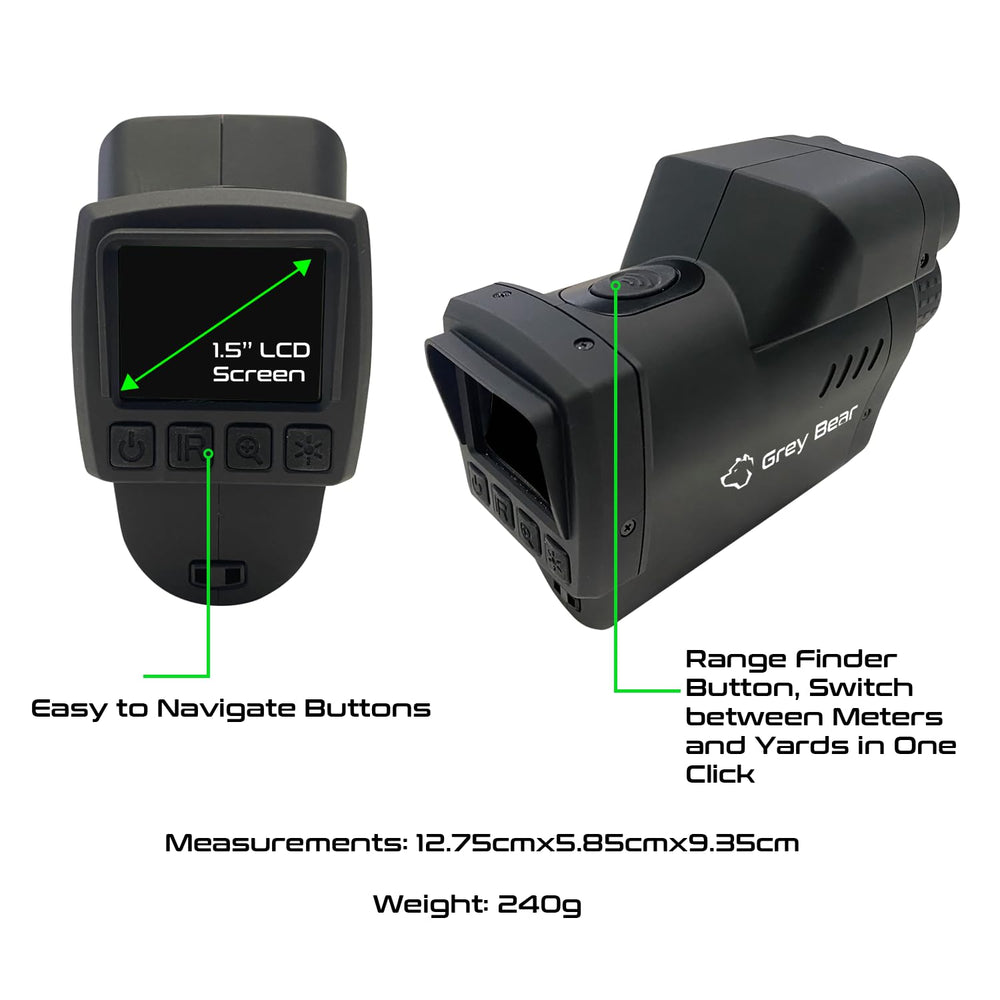 Grey Bear Night Vision Compact Plus infrared illumination for dark environments