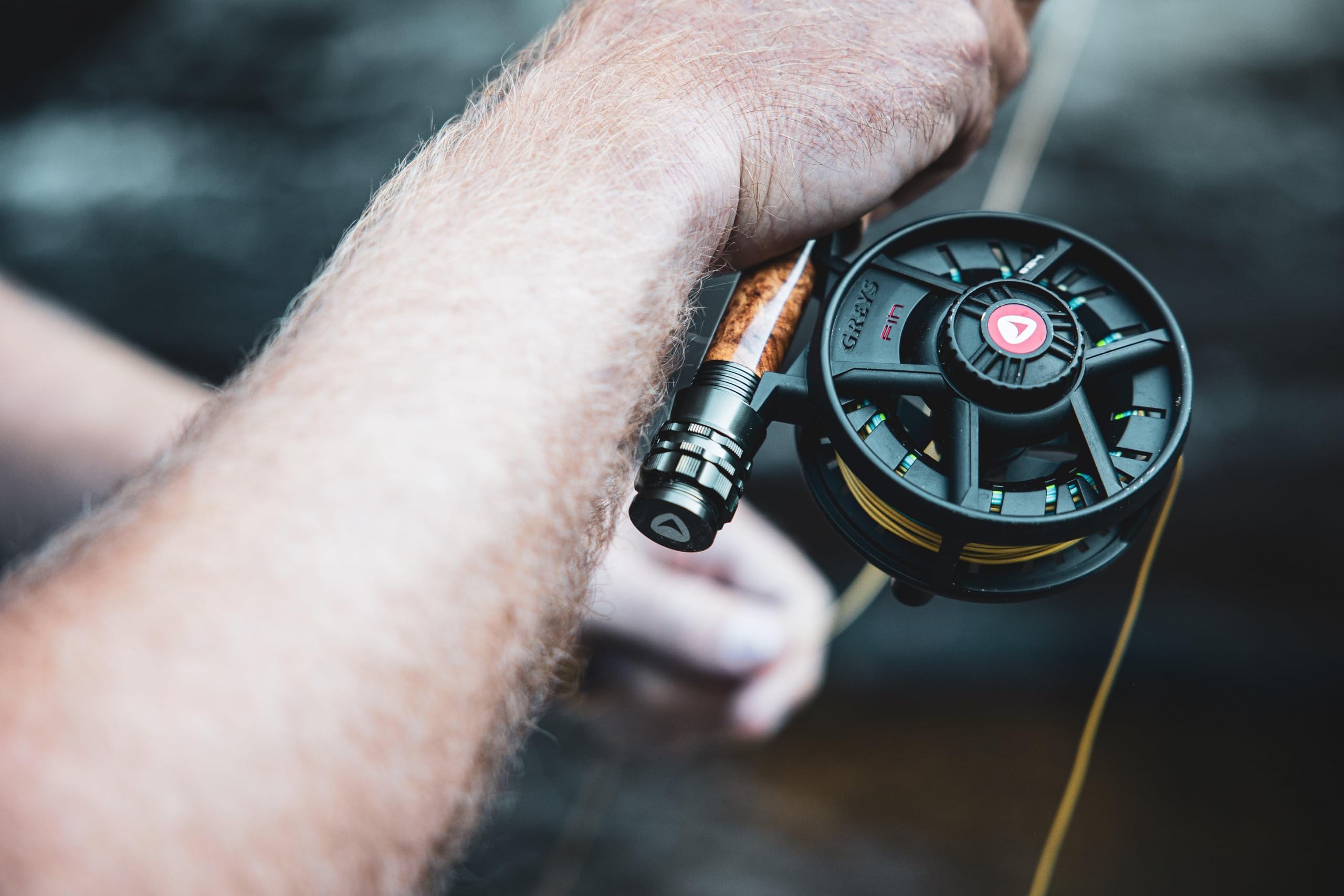 Greys Fin 3/4wt reel wearing durable paint finish for longevity