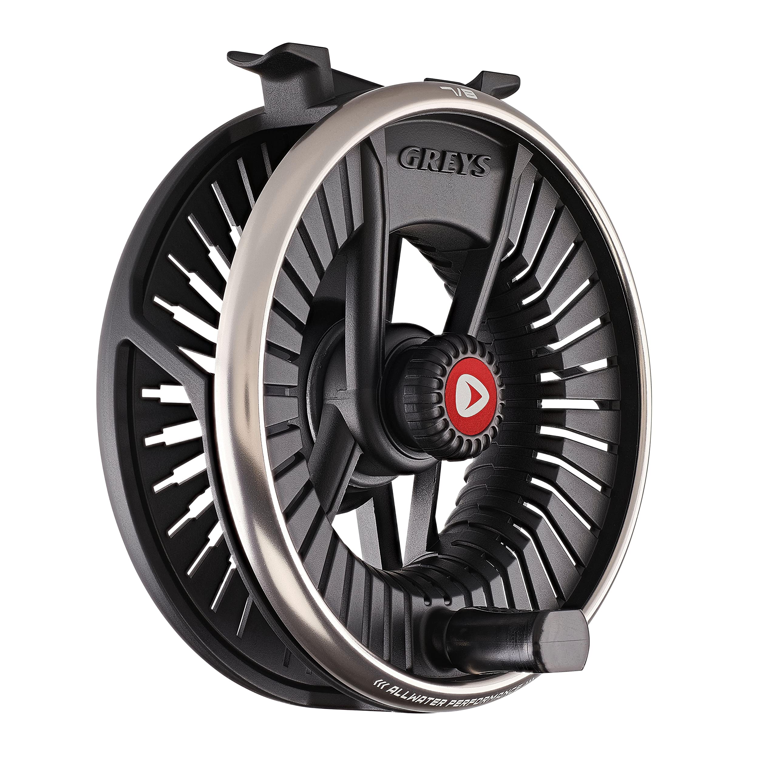 Greys Tail AW fly reel full reel body highlights durable all-water construction.