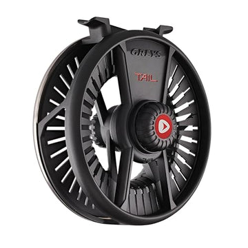 Greys Tail AW reel side profile shows slim, balanced silhouette.