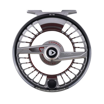 Greys TITAL fly reel front view showing premium finish and large arbor for fast line retrieval