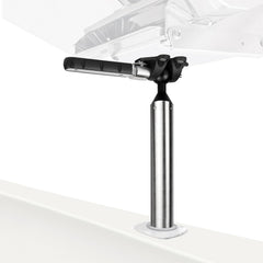 Grill Mount Rod Holder for Boat side view mounted on a marine rectangular grill